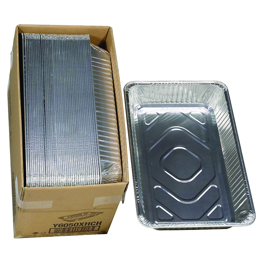 Pactiv Aluminum Steam Table Pan, Heavy Duty Deep Full-Size, 3.37" Deep, 19.6 x 11.6, 40/Carton (Y6050XHCH)