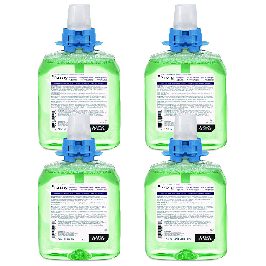 PROVON Foaming Hair and Body Wash With Moisturizers Refill, Cucumber Melon Scent, 1,250 mL, 4/Carton (518704CT)