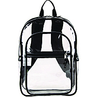 Eastsport Clear with Color Trim Backpack, 11.5" x 5" x 16.5", Clear/Black (190991EDBLK)