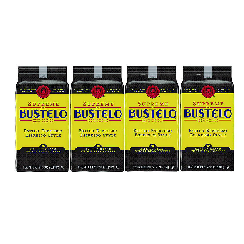 Folgers Cafe Bustelo Whole Bean Coffee, Espresso, 32 oz Bag, 4/Carton (21892)