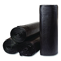 Trinity Plastics Low-Density Can Liners, 33 gal, 1.25 mil, 33" x 39", Black, Flat Pack, 250/Carton (ML3339)