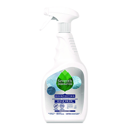 Seventh Generation Disinfecting Hydrogen Peroxide Cleaner, Fragrance-Free, 23 oz Spray Bottle, 12/Carton (69716054)