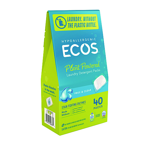 ECOS PRO Laundry Detergent Packs, Free and Clear, 40/Pack (963706EA)