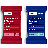 RXBAR Minis Protein Bars Variety Pack, Blueberry/Strawberry, 0.9 oz Bar, 8/Box (KEE00737)