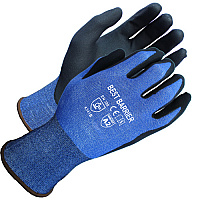 Safety Zone Micro-foam Nitrile Coated Cut Resistant Gloves 18g A2 Black/blue Lrg, 12 Pairs (GCN18A2BL)