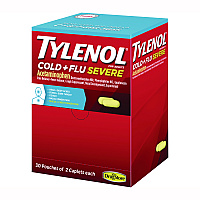 Tylenol Cold + Flu Severe Caplets, 2/Pack, 30 Packs/Box (64568)