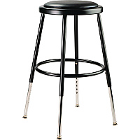 6400 Series Height Adjustable Hd Vinyl Padded Steel Stool, Backless, Supports 500 Lb, 18.5