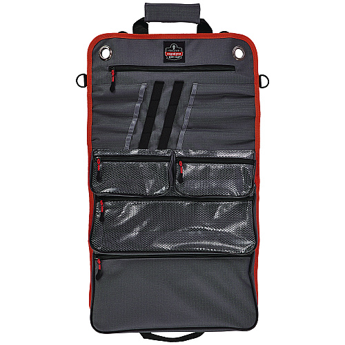 ergodyne Arsenal 5874 Roll Up Tool Bag with Zipper Pockets, 5 Zippered Pockets, 7 Tool Slots, 1 x 27 x 16, Polyester, Gray (13777)