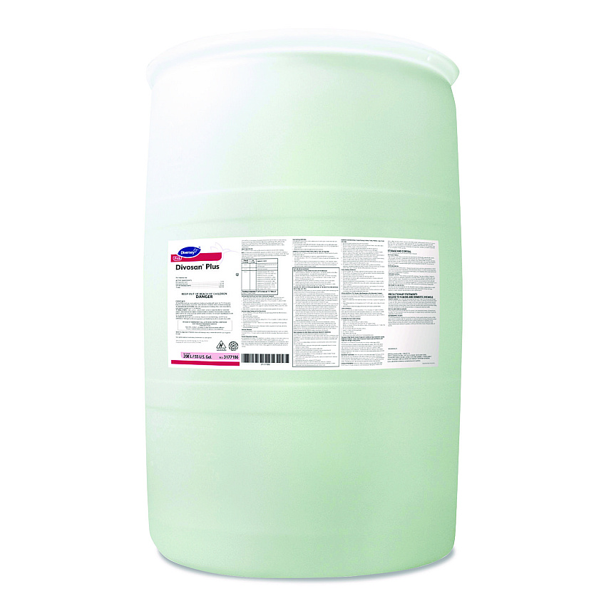 Diversey Divosan Plus Spectrum Sanitizer, Acetic Acid Scent, 55 gal Drum (3177186)