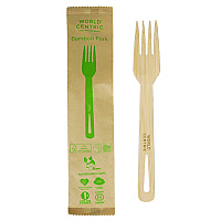 World Centric Bamboo Cutlery, Fork, Paper, Natural, 750/Carton (FOBBI)