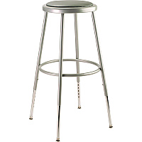 6400 Series Height Adjustable Heavy Duty Vinyl Padded Steel Stool, Supports 500 Lbs, 25