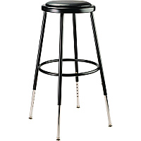 6400 Series Height Adjustable Heavy Duty Vinyl Padded Steel Stool, Supports 500 Lbs, 25