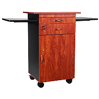 Multimedia Presentation Cart, 25 X 19 X 38, Cherry/black