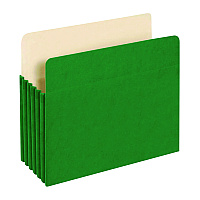 Pendaflex Reinforced File Pocket, 5.25" Expansion, Letter Size, Green, 10/Box (1534GGRE10)