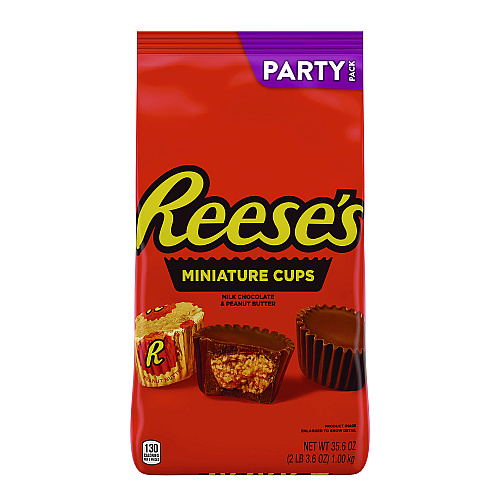 Reese's Peanut Butter Cups Miniatures, Party Pack, 35.6 oz Bag (44709)