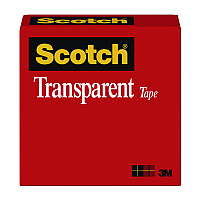 Scotch Transparent Tape, 1" Core, 0.5" x 72 yds, Transparent (600122592)