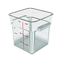 Carlisle Squares Polycarbonate Food Storage Container, 8 qt, 8.75 x 8.75 x 9, Clear, Plastic (1195307)