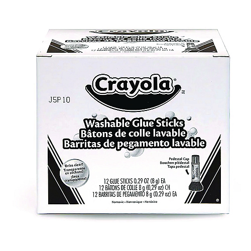 Crayola Washable Glue Sticks, 0.29 oz, Dries Clear (424874)