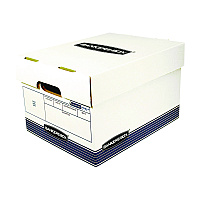 Bankers Box R-KIVE Heavy-Duty Storage Boxes, Letter/Legal Files, 10 x 15 x 12, White/Blue, 20/Bundle (0077101)