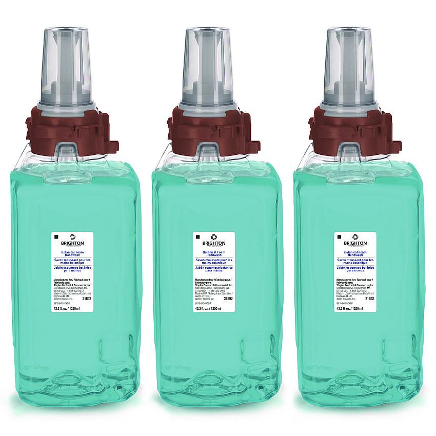 Brighton Professional ADX Foaming Hand Soap Refills, Botanical Scent, 1,250 mL, 3/Carton (370137)
