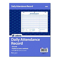 Adams Attendance Records, One Part (No Copies), 11 x 8.5, 50 Forms Total (9493)