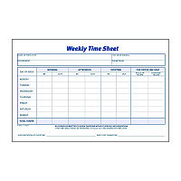 Adams Time Sheets, One Part (No Copies), 8.5 x 5.5, 100 Forms/Pad, 2 Pads/Pack (9507ABF)