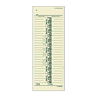 Adams Time Cards for Acroprint, Amano and Lathem Time Clocks, One-Sided, 3.38