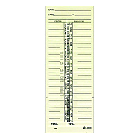 Adams Time Cards for Acroprint, Amano and Lathem Time Clocks, One Side, 3.38