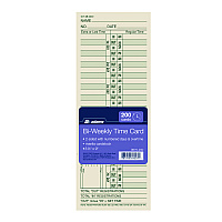 Adams Time Cards for Acroprint, Amano and Lathem Time Clocks, Two Sides, Bi-Weekly, 3.38