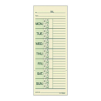 Adams Time Cards for Pyramid 1000 Time Clock, Two Sides, 3.38
