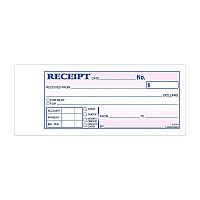 Adams Money/Rent Receipt Book, Two-Part Carbonless, 6.69 x 2.75, 50 Receipts/Book, 5 Books/Pack (DC2701)