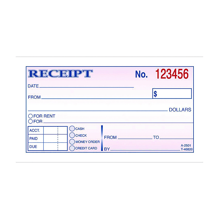 Adams Money/Rent Receipt Book, Two-Part Carbonless, 4.88 x 2.75, 50 Receipts/Book, 3 Books/Pack (DC25013)