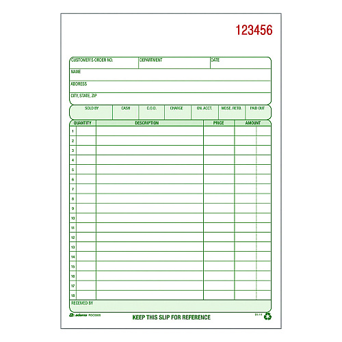 Adams Multipart General-Purpose Sales Pad, Two-Part Carbonless, 5.56 x 7.94, 50 Forms Total (RDC5805)