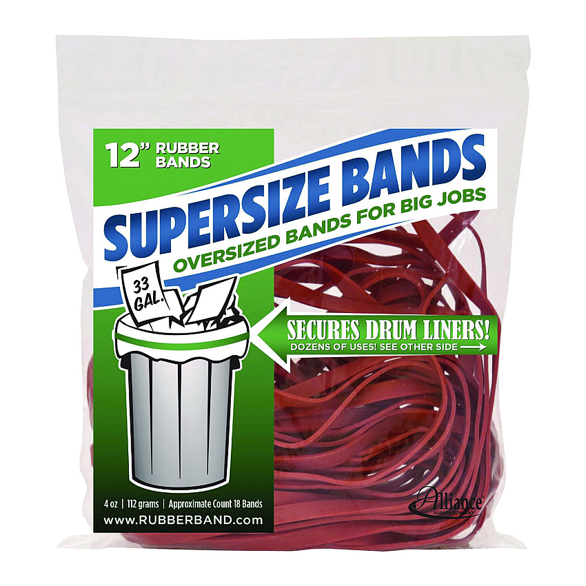 Alliance SuperSize Bands, 0.25" x 12", Red, 18/Pack (1058054)