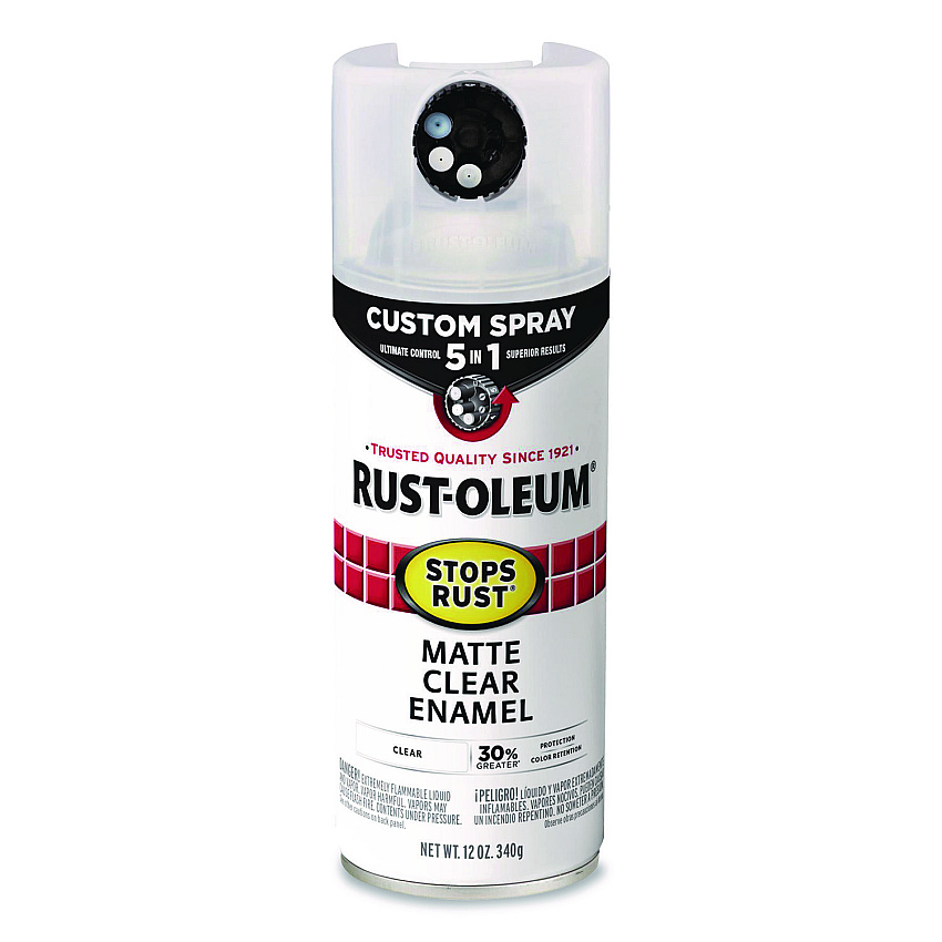 Rust-Oleum Stops Rust 5-in-1 Spray Paint, Matte Clear, 12 oz Aerosol Can (376868)