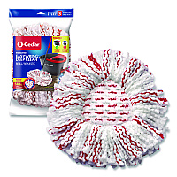 O-Cedar EZWring Deep Clean Refill, Patented Microfiber, Custom Size for EZ Wring Mop Systems, Red/White, 4/Carton (170500CT)