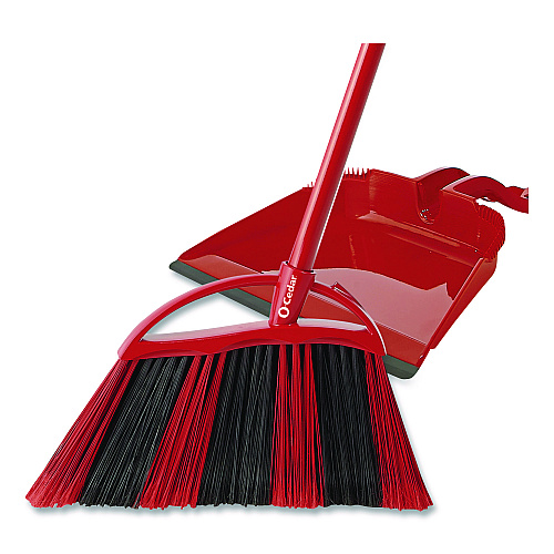 O-Cedar One Sweep Broom with Dustpan, 53.88" Handle, Red/Black/Gray (175073EA)