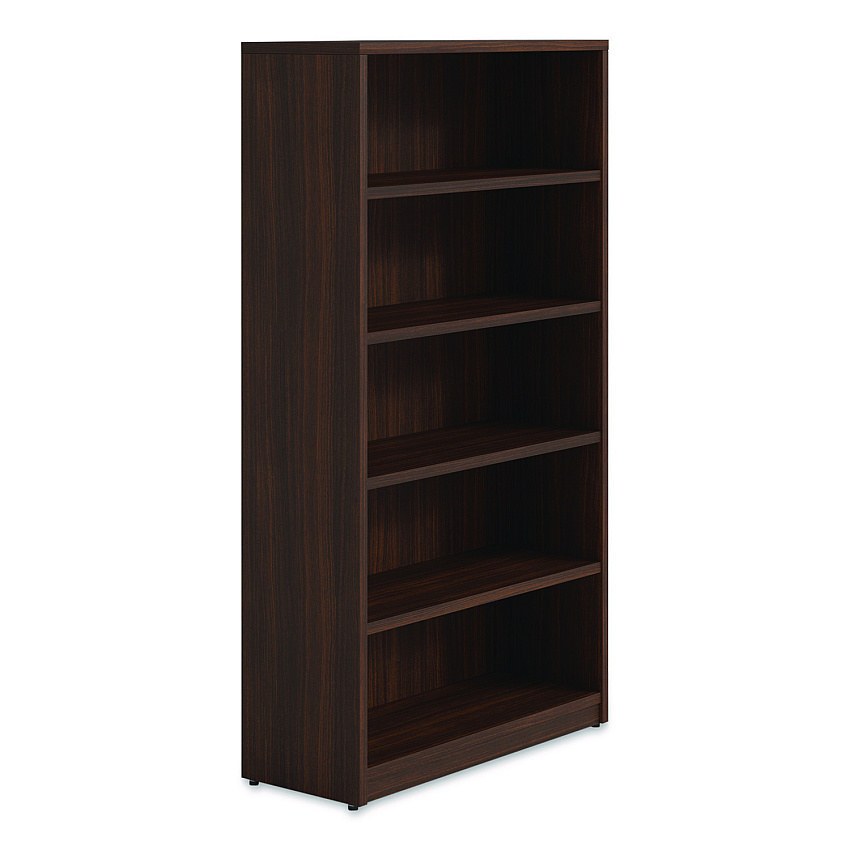 Alera Seville Bookcase, Five-Shelf, 36w x 14d x 65h, Mahogany (SVBC6536MY)