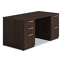 Alera Seville Series Double Pedestal Desk, 60" x 30" x 29", Mahogany (SVDP6030MY)