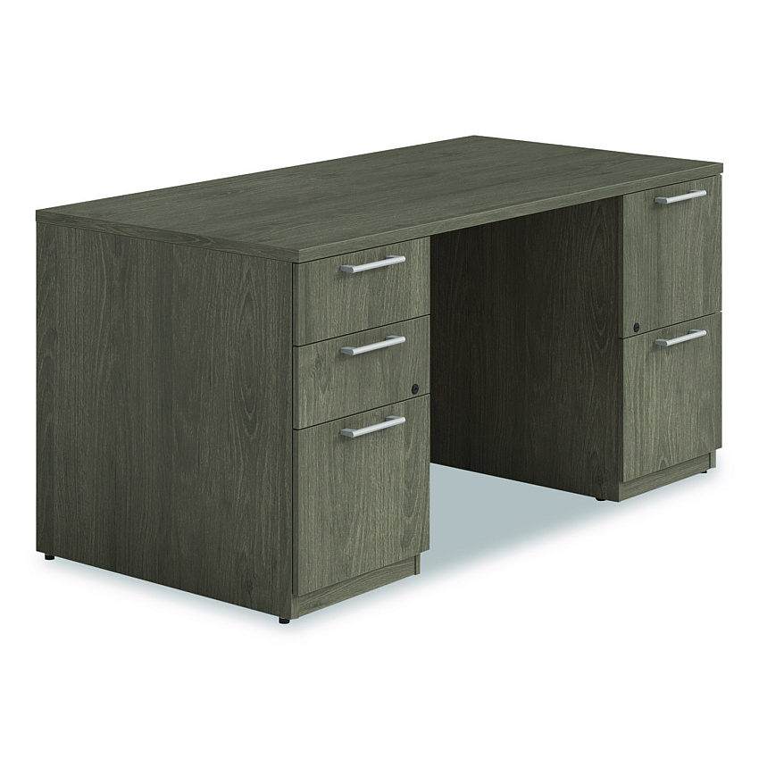 Alera Seville Series Double Pedestal Desk, 60" x 30" x 29", Walnut (SVDP6030WA)