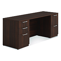 Alera Seville Series Double Pedestal Credenza, 72w x 24d x 29h, Mahogany (SVDPC7224MY)