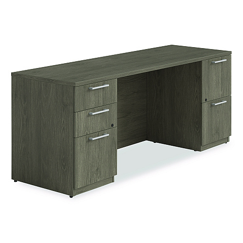 Alera Seville Series Double Pedestal Credenza, 72w x 24d x 29h, Walnut (SVDPC7224WA)