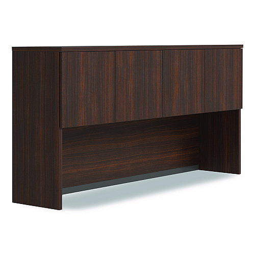Alera Seville Hutch with Doors, 4 Compartments, 72w x 16d x 36h, Mahogany (SVH7236MY)
