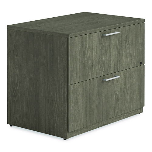 Alera Seville Series Lateral File Cabinet, 2 Legal-Size File Drawers, Walnut, 36" x 24" x 29" (SVLF3624WA)