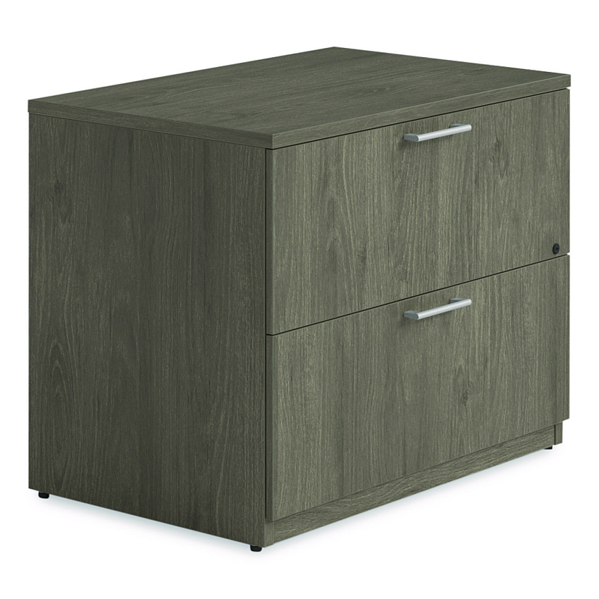Alera Seville Series Lateral File Cabinet, 2 Legal-Size File Drawers, Walnut, 36" x 24" x 29" (SVLF3624WA)