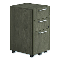 Alera Seville Series Mobile Pedestal, Left/Right, 3-Drawer: Box/Box/File, Legal, Walnut, 15" x 18" x 27" (SVMPBBFWA)