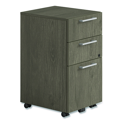 Alera Seville Series Mobile Pedestal, Left/Right, 3-Drawer: Box/Box/File, Legal, Walnut, 15" x 18" x 27" (SVMPBBFWA)