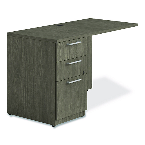 Alera Seville Series Desk Return with Pedestal, Left, 48" x 24" x 29", Walnut (SVRLP4824WA)