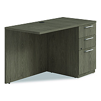 Alera Seville Series Desk Return with Pedestal, Right, 48" x 24" x 29", Walnut (SVRRP4824WA)
