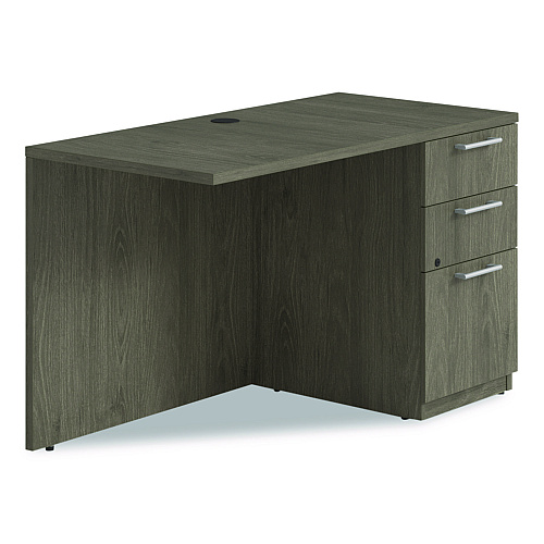 Alera Seville Series Desk Return with Pedestal, Right, 48" x 24" x 29", Walnut (SVRRP4824WA)